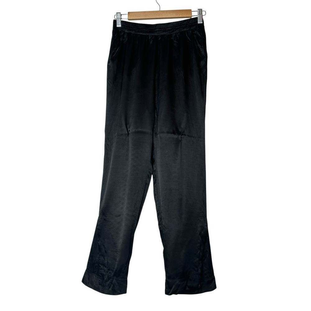 Nation LTD Pants Women's XS Black Elastic Waist Straight Leg Pockets Career